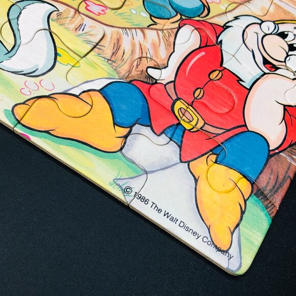 1986 SNOW WHITE Seven Dwarfs Jigsaw Puzzle 30 Chunky Pieces COMPLETE, Vintage - Picture 5 of 12
